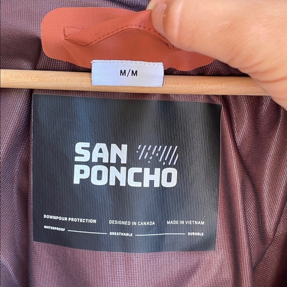 Unisex San Poncho Legacy Waterproof Jacket in Habanero - Picture 5 of 16
